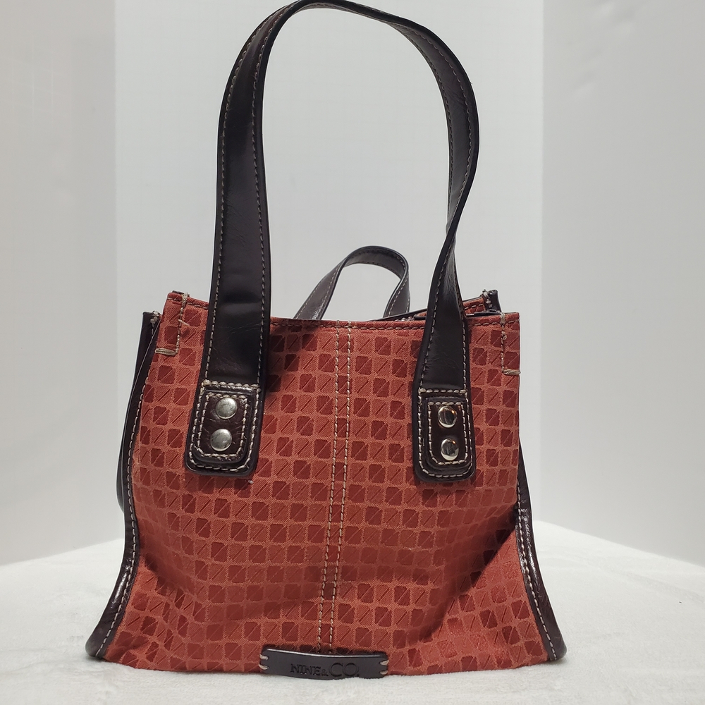 Brown Woven Tote with Structured Design